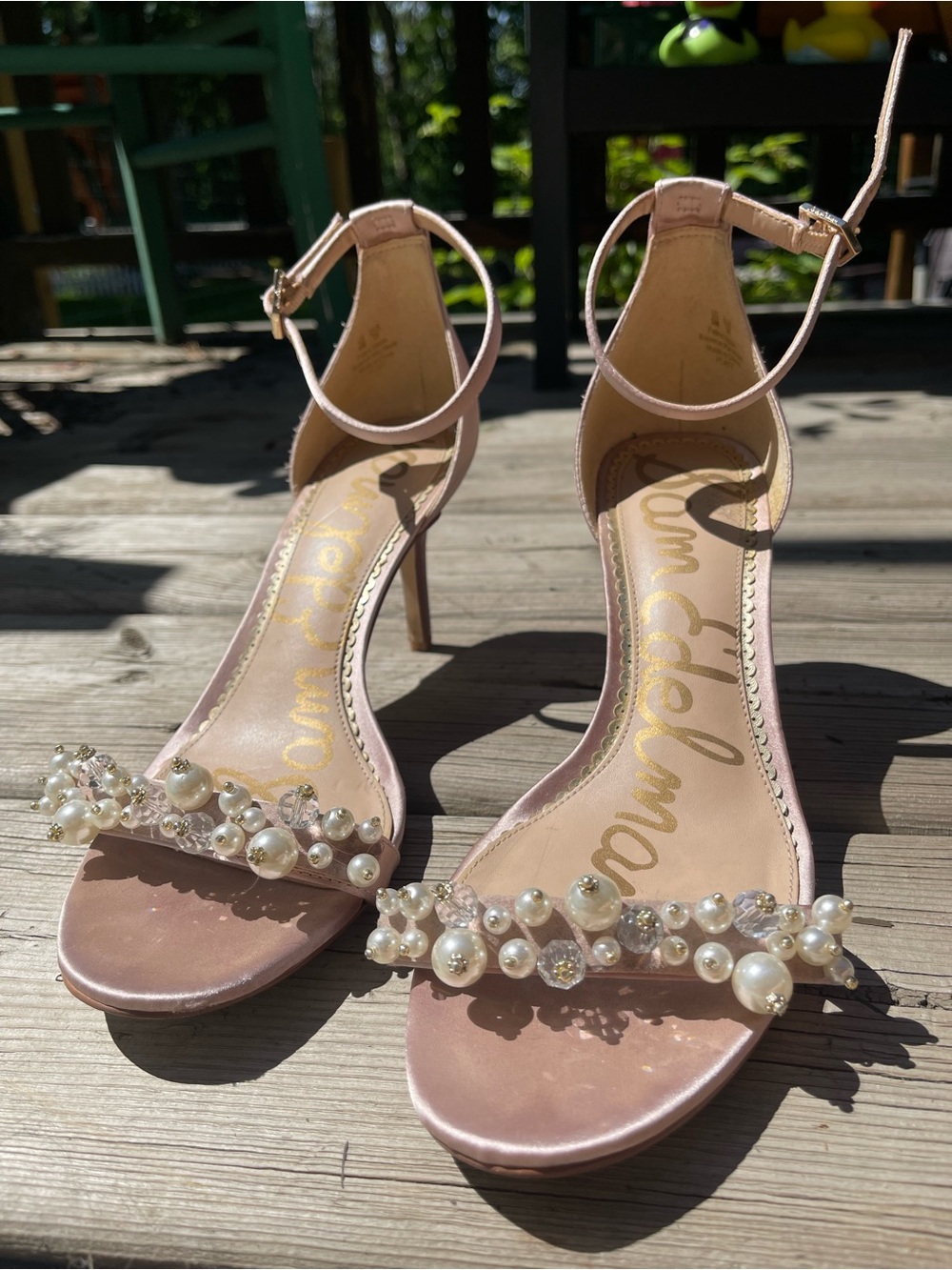 Sam Edelman Pink Platt Satin Heels - size 9